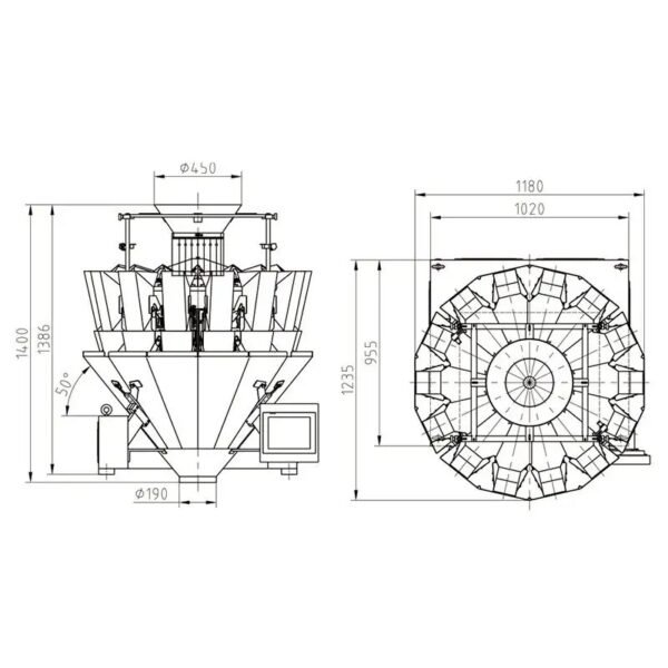 Báscula Multicabezal de 10 Cabezales (1.6L/2.5L)